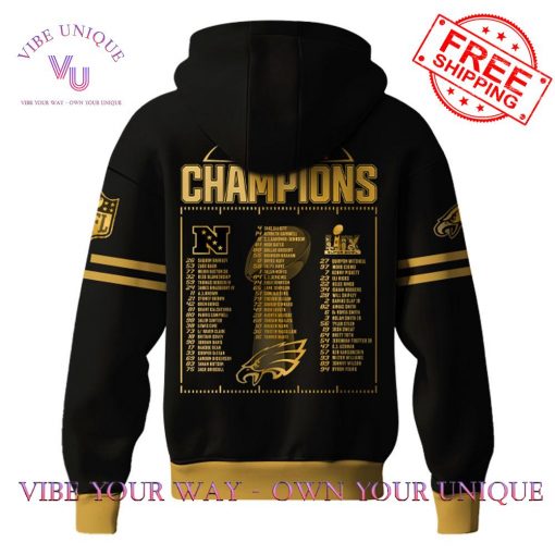 Philadelphia Eagles Super Bowl LIX Champions Golden Limited Edition Hoodie