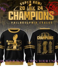 Philadelphia Eagles Super Bowl LIX Champions Golden Limited Edition Sweatshirt