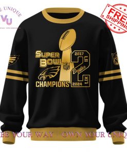 Philadelphia Eagles Super Bowl LIX Champions Golden Limited Edition Sweatshirt