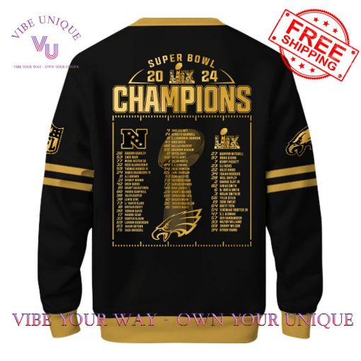 Philadelphia Eagles Super Bowl LIX Champions Golden Limited Edition Sweatshirt