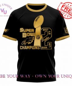 Philadelphia Eagles Super Bowl LIX Champions Golden Limited Edition T-Shirt