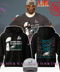 Philadelphia Eagles Super Bowl LIX Champions Signature Room Trophy Black Hoodie