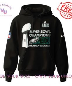 Philadelphia Eagles Super Bowl LIX Champions Signature Room Trophy Black Hoodie