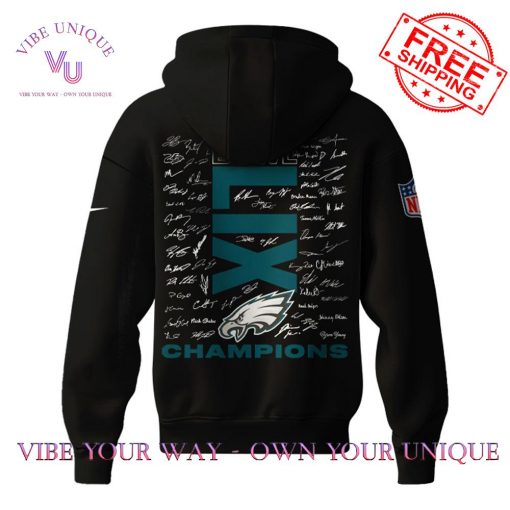 Philadelphia Eagles Super Bowl LIX Champions Signature Room Trophy Black Hoodie