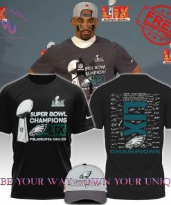 Philadelphia Eagles Super Bowl LIX Champions Signature Room Trophy Black T-Shirt