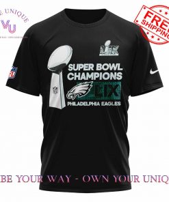 Philadelphia Eagles Super Bowl LIX Champions Signature Room Trophy Black T-Shirt