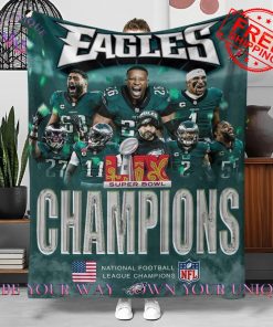 Philadelphia Eagles Super Bowl LIX Champions Victory Memorabilia Limited Edition Blanket