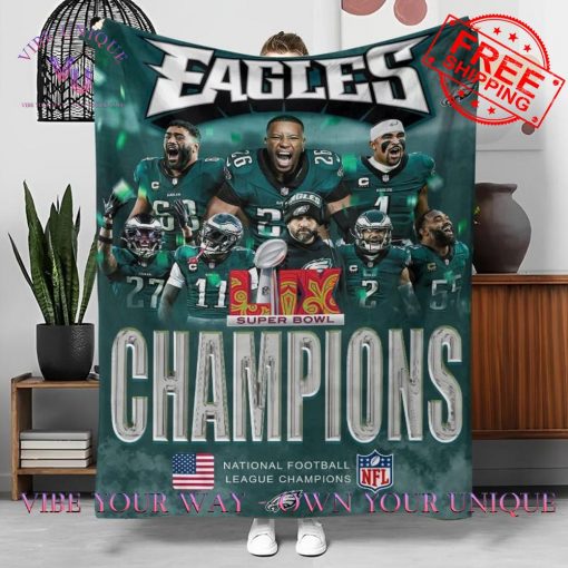 Philadelphia Eagles Super Bowl LIX Champions Victory Memorabilia Limited Edition Blanket