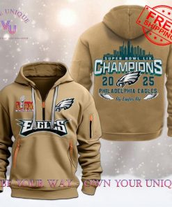 Philadelphia Eagles Super Bowl LIX Fly Eagles Fly Limited Edition Multicolor Quarter Zip Hoodie 1