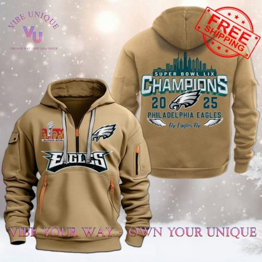 Philadelphia Eagles Super Bowl LIX Fly Eagles Fly Limited Edition Multicolor Quarter Zip Hoodie