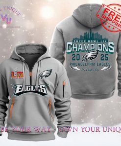 Philadelphia Eagles Super Bowl LIX Fly Eagles Fly Limited Edition Multicolor Quarter Zip Hoodie 2