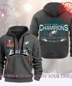 Philadelphia Eagles Super Bowl LIX Fly Eagles Fly Limited Edition Multicolor Quarter Zip Hoodie 3