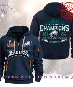 Philadelphia Eagles Super Bowl LIX Fly Eagles Fly Limited Edition Multicolor Quarter Zip Hoodie