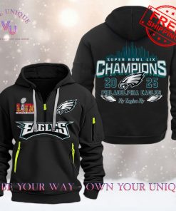 Philadelphia Eagles Super Bowl LIX Fly Eagles Fly Limited Edition Multicolor Quarter Zip Hoodie