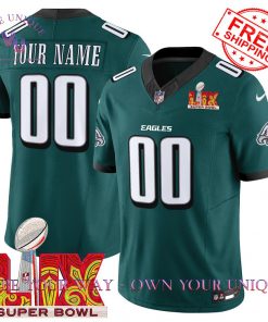 Philadelphia Eagles Super Bowl LIX Patch Vapor Premium Special Edition Custom Jersey