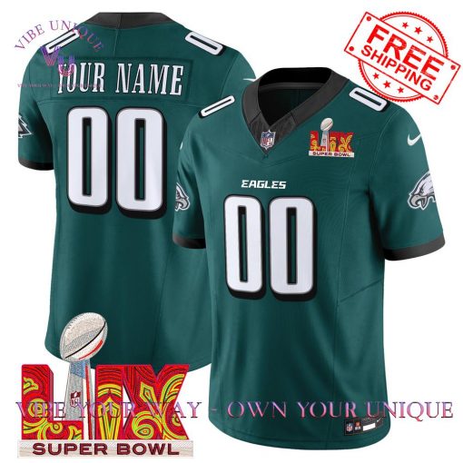 Philadelphia Eagles Super Bowl LIX Patch Vapor Premium Special Edition Custom Jersey