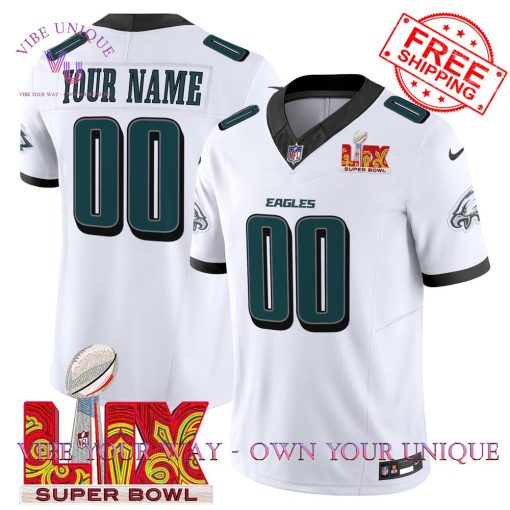 Philadelphia Eagles Super Bowl LIX Patch Vapor Premium Special Edition Custom Jersey