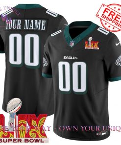 Philadelphia Eagles Super Bowl LIX Patch Vapor Premium Special Edition Custom Jersey 3