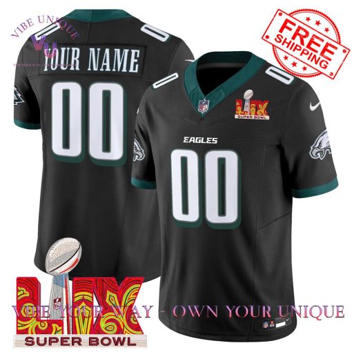 Philadelphia Eagles Super Bowl LIX Patch Vapor Premium Special Edition Custom Jersey