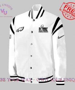 Philadelphia Eagles Super Bowl Premium Special Edition White Baseball Jacket