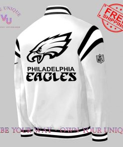 Philadelphia Eagles Super Bowl Premium Special Edition White Baseball Jacket