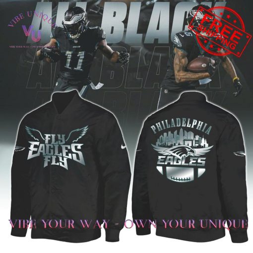 Philadelphia Eagles White Black 2025 Limited Edition Bomber Jacket