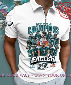 Philadelphia Eagles Super Bowl LIX 2025 2X Champions Limited Edition Polo