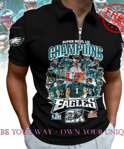 Philadelphia Eagles Super Bowl LIX 2025 2X Champions Limited Edition Polo