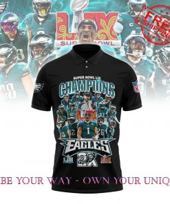 Philadelphia Eagles Super Bowl LIX 2025 2X Champions Limited Edition Polo