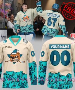 San Jose Barracuda Teddy Bear Toss Premium Special Edition Hockey Jersey