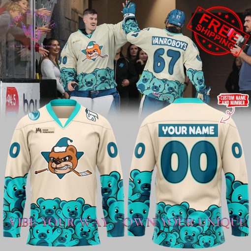 San Jose Barracuda Teddy Bear Toss Premium Special Edition Hockey Jersey