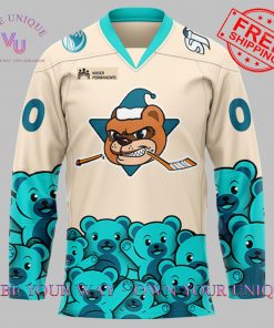 San Jose Barracuda Teddy Bear Toss Premium Special Edition Hockey Jersey