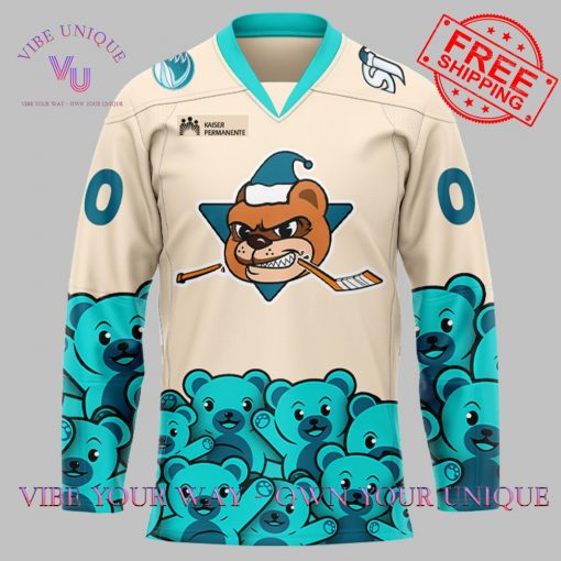 San Jose Barracuda Teddy Bear Toss Premium Special Edition Hockey Jersey