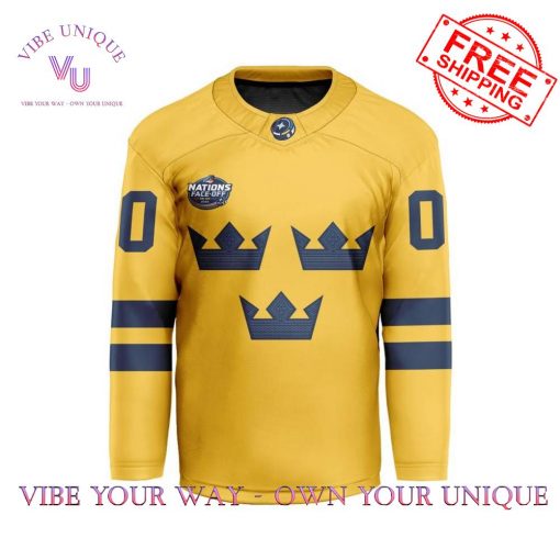 Sweden 4 Nations Face-Off Custom Name Limited Edition Hookey Jersey