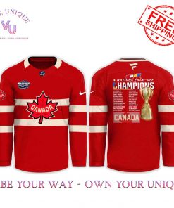 Team Canada 2025 Champions 4 Nations Face-Off Special Edition Red Jersey