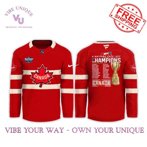 Team Canada 2025 Champions 4 Nations Face-Off Special Edition Red Jersey