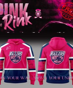 Worcester Railers Pink In The Rink Signed Anthony Repaci Limited Edition Hoodie