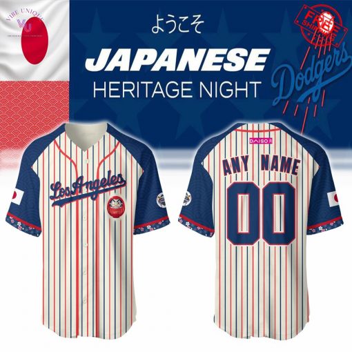 Los Angeles Dodgers Japanese Heritage Night 2025 Custom Name Special Jersey