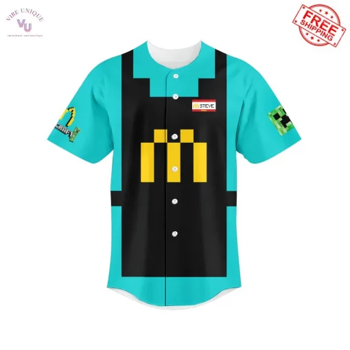 McDonald’s x Minecraft Movie Steve Uniform Custom Name Limited Jersey