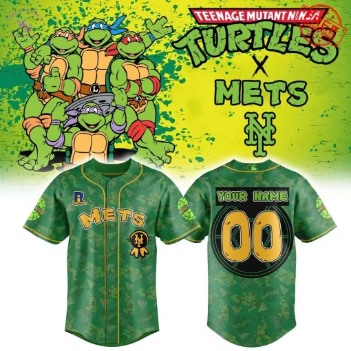 New York Mets x TMNT Custom Name Special Baseball Jersey