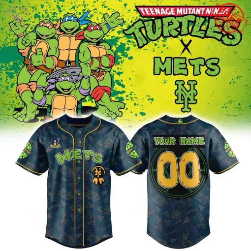 New York Mets x TMNT Custom Name Special Baseball Jersey
