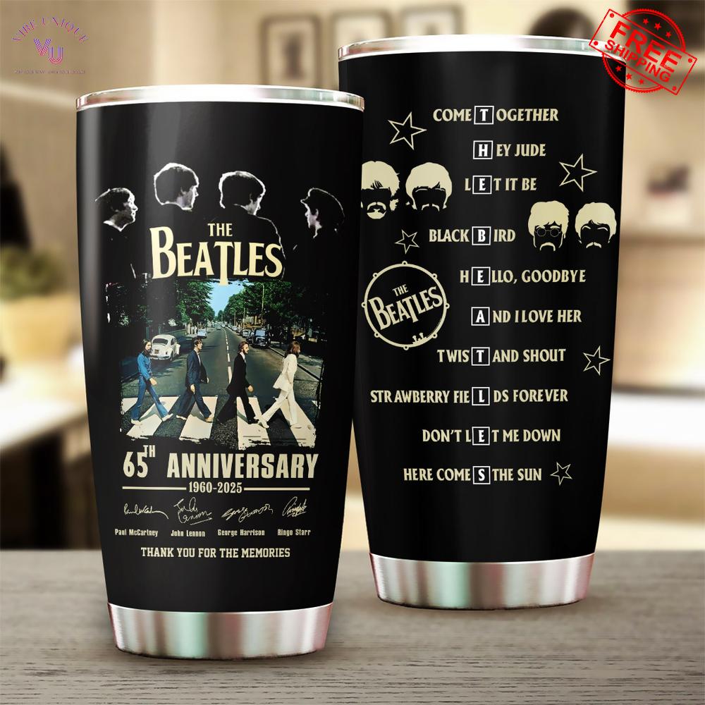 The Beatles 65th Anniversary 2025 Special Tumbler Cup The Beatles 65th Anniversary 2025 Special Tumbler Cup