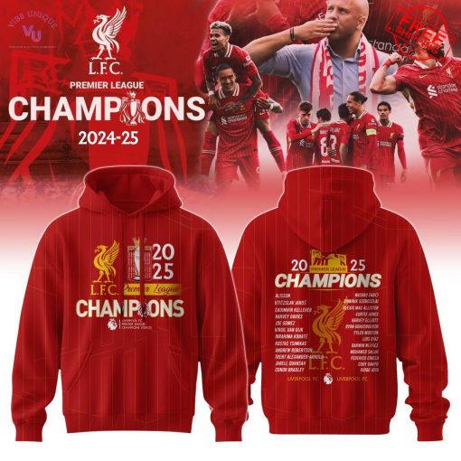 Liverpool Premier League Champions 2025 Limited Hoodie