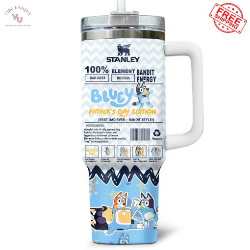 Bluey Father’s Day Edition Custom Name Limited Stanley Tumbler