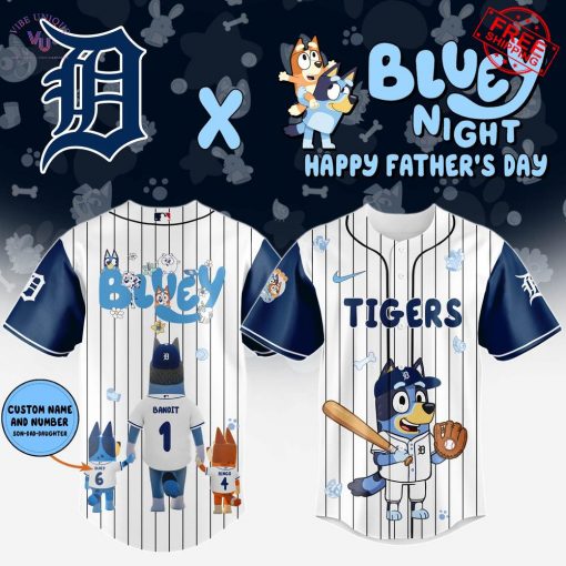 Detroit Tigers Bluey Night Happy Father’s Day 2025 Limited Jersey