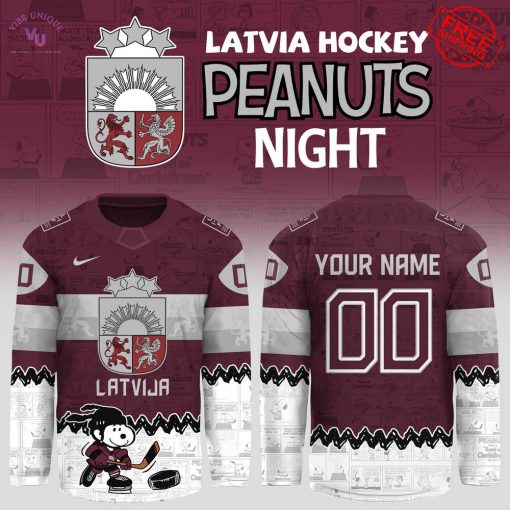 IIHF Latvia Hockey Peanut Night Personalized Limited Hockey Jersey