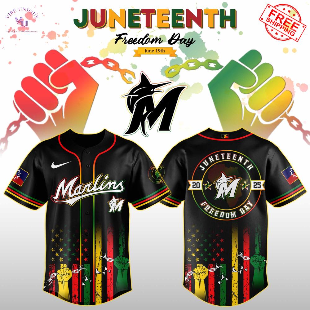 Miami Marlins x Juneteenth Freedom Day 2025 Special Jersey