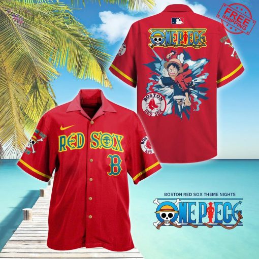 One Piece x Boston Red Sox 2025 Special Hawaiian Shirt