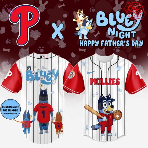 Philadelphia Phillies Bluey Night Happy Father’s Day 2025 Limited Jersey