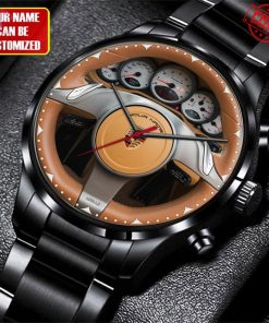 Porsche Wood Carbin Custom Name Limited Stainless Steel Watch